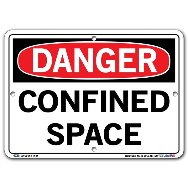 Sign, Danger, 10.5x7.5", Alum Comp, .130, SI-D-59-A-AC-130